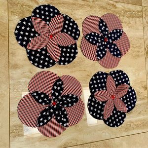 4 Fourth of July, Patriotic Placemats. Handmade.